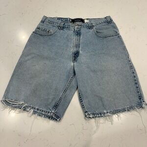 Vintage Levis Silver Tab Jean Shorts 36 Loose Made in USA Baggy Denim 90s Y2K